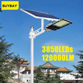 Супер 120000LM 3850 светодиодов, солнечный уличный фонарь, датчик движения, Солнечный садовый светильник, Водонепроницаемая охранная лампа на солнечной энергии