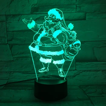 3D светодиодные RGB ночные огни, Рождественский подарок, Милый Санта Клаус, USB настольная лампа, украшение дома, Новинка, подарок на день рождения для детей 185