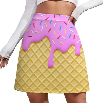 Летняя мини-юбка с клубничным мороженым, новинка во внешней одежде, женские летние юбки, корейская одежда