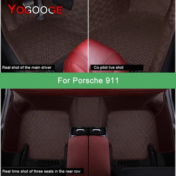 Автомобильные коврики YOGOOGE для Porsche 911, роскошные автоаксессуары, ковер для ног