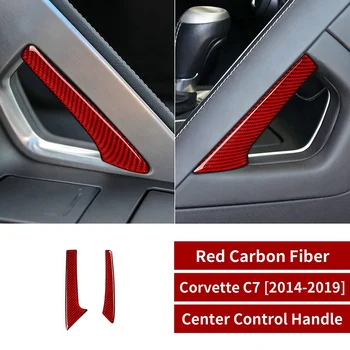 Накладка Крышки Центральной Ручки Управления, Наклейка Из Углеродного Волокна для Chevrolet Corvette C7 2014-2019, Красный