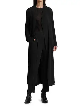 Плиссированный пыльник-кардиган Miyake, женская однобортная длинная ветровка, пальто