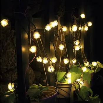 2,5-метровые светодиодные гирлянды в виде одуванчика; декоративная лампа в виде шарика для волос на рождественской свадьбе.