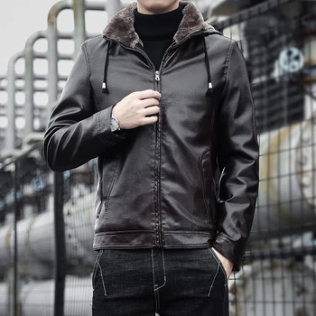 2023New мужская красивая меховая одежда из меха, осенне-зимняя мотоциклетная одежда из искусственной кожи, кожаная куртка, мужское молодежное модное пальто