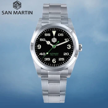 San Martin 2023, Новые мужские часы AK Pilot, автоматические часы для мужчин, механические наручные часы, Хронограф PT5000 AR, Сапфировое стекло