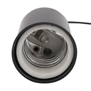 4X E27 Керамическое винтовое основание Круглая светодиодная лампочка Адаптер для держателя гнезда Металлический Держатель лампы С проводом Черный