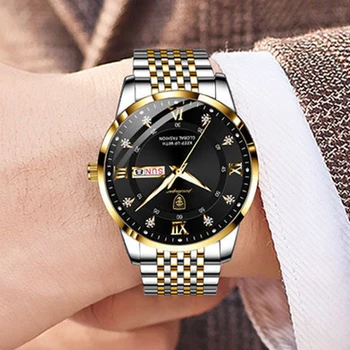 Poedagar 2022 Деловые Мужские наручные часы люксового бренда, водонепроницаемые Мужские наручные часы из нержавеющей стали и золота Relogio Masculino