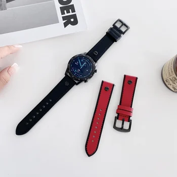 22 мм Кожаный ремешок для samsung Galaxy watch 3 45 мм Gear S3 Huawei watch 46 мм Модный спортивный сменный ремешок Для Amazfit GTR 47 мм