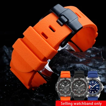 24 мм Резиновый Ремешок для часов Luminox Силиконовый Ремешок 3749/3141 Ремешок для часов Casio PRG-600/650Y 5571 PRW-6600 Мужской Черный Оранжевый