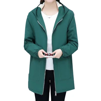 Женские весенние и осенние куртки 2023, модное винтажное пальто в офисном стиле, женские пальто больших размеров