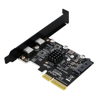 PCIE3.0-USB3.1 ASM3142 Двухпортовый настольный ПК TYPE-C 10G, Встроенный в полноразмерную карту расширения USB3.1