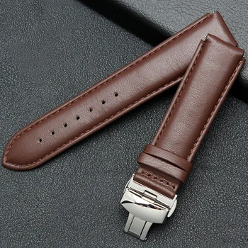 Высококачественный ремешок из натуральной кожи для часов Huawei Watch 22*18 мм с двойной кнопкой-бабочкой, новый бесплатный инструмент