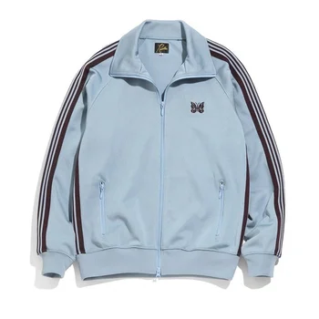 2023 Blue Needles Куртка Мужская женская Высококачественная вышивка иглами с бабочками, пальто, спортивные куртки, верхняя одежда AWGE, мужская одежда