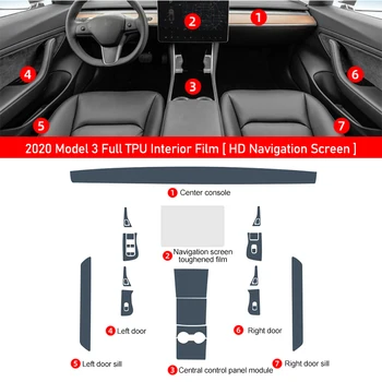 Для Tesla Модель 3/Y 2021-2022 Защитная Пленка Для салона Автомобиля Закаленная Защитная Пленка Для Экрана Центральной Консоли Против царапин Автомобильная Защитная Пленка TPU