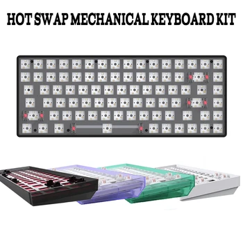 Комплект механической клавиатуры CIY с горячей заменой, индивидуальная прокладка, беспроводная механическая клавиатура Bluetooth 2.4G, совместимая с Type-C, 2/3-mod